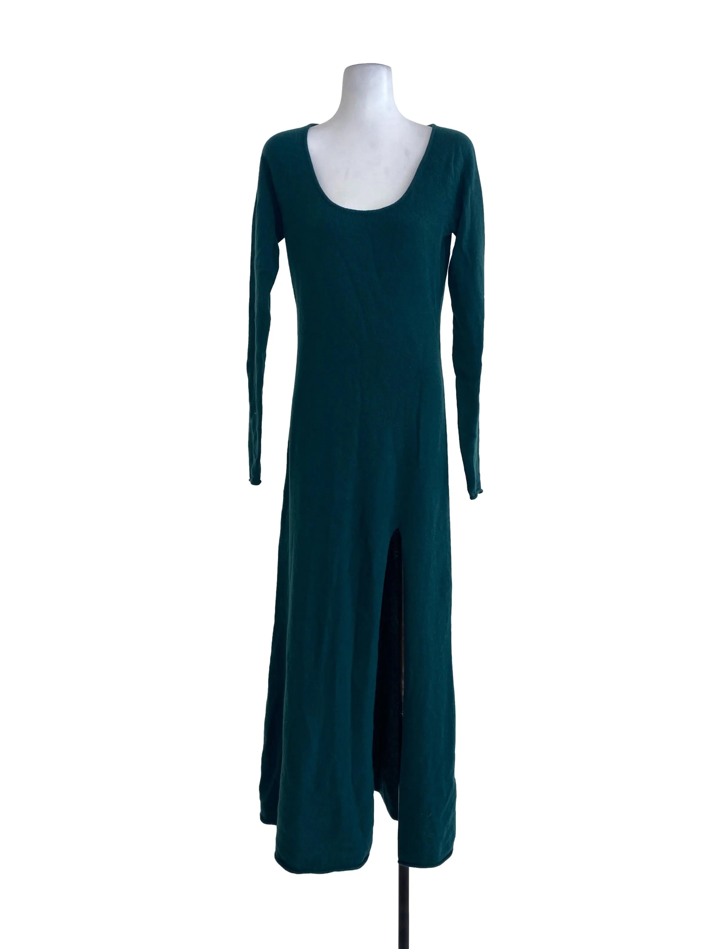Green Long Sleeved Slip Dress