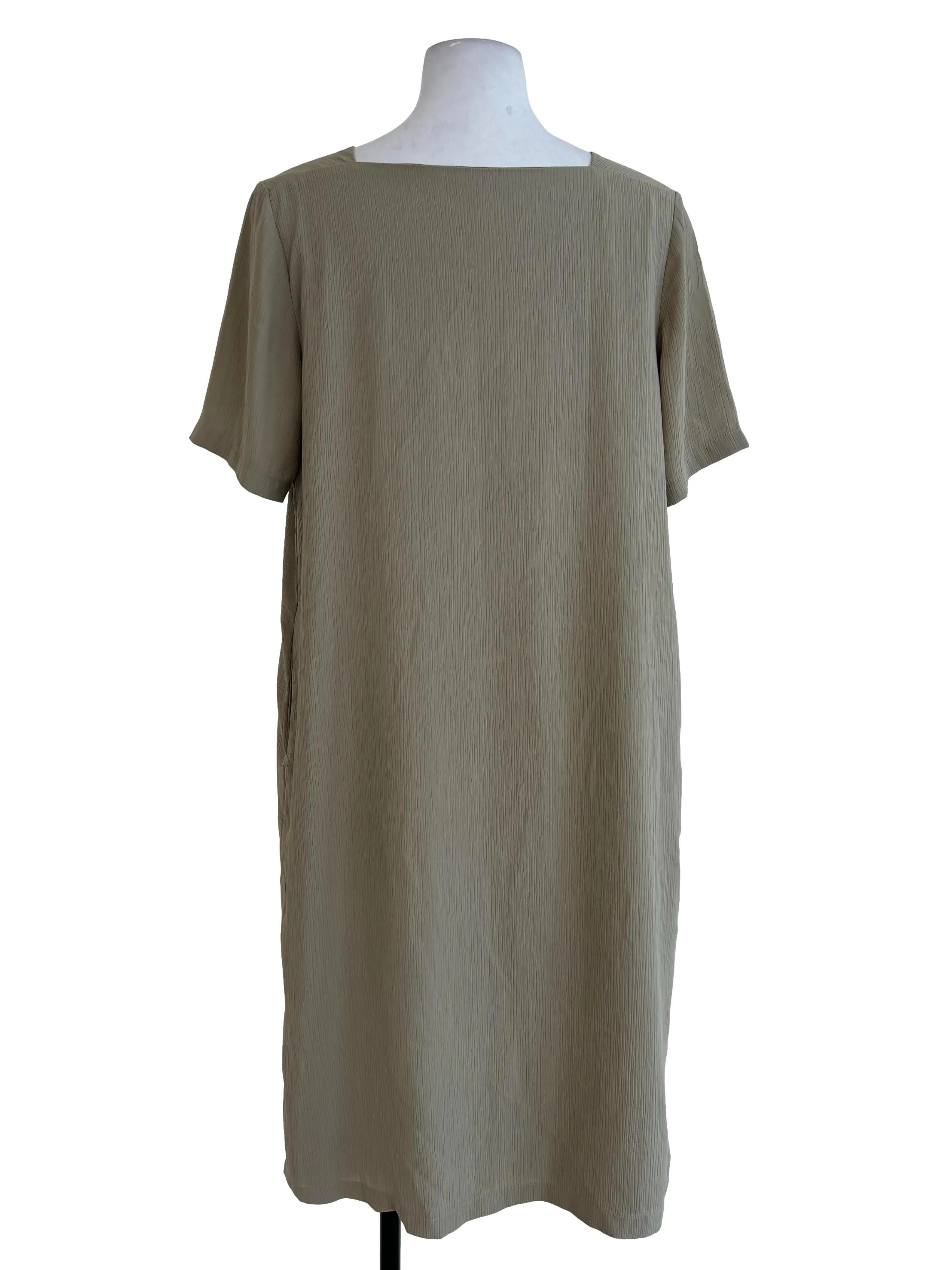 Green Olive Trapezoid Dress