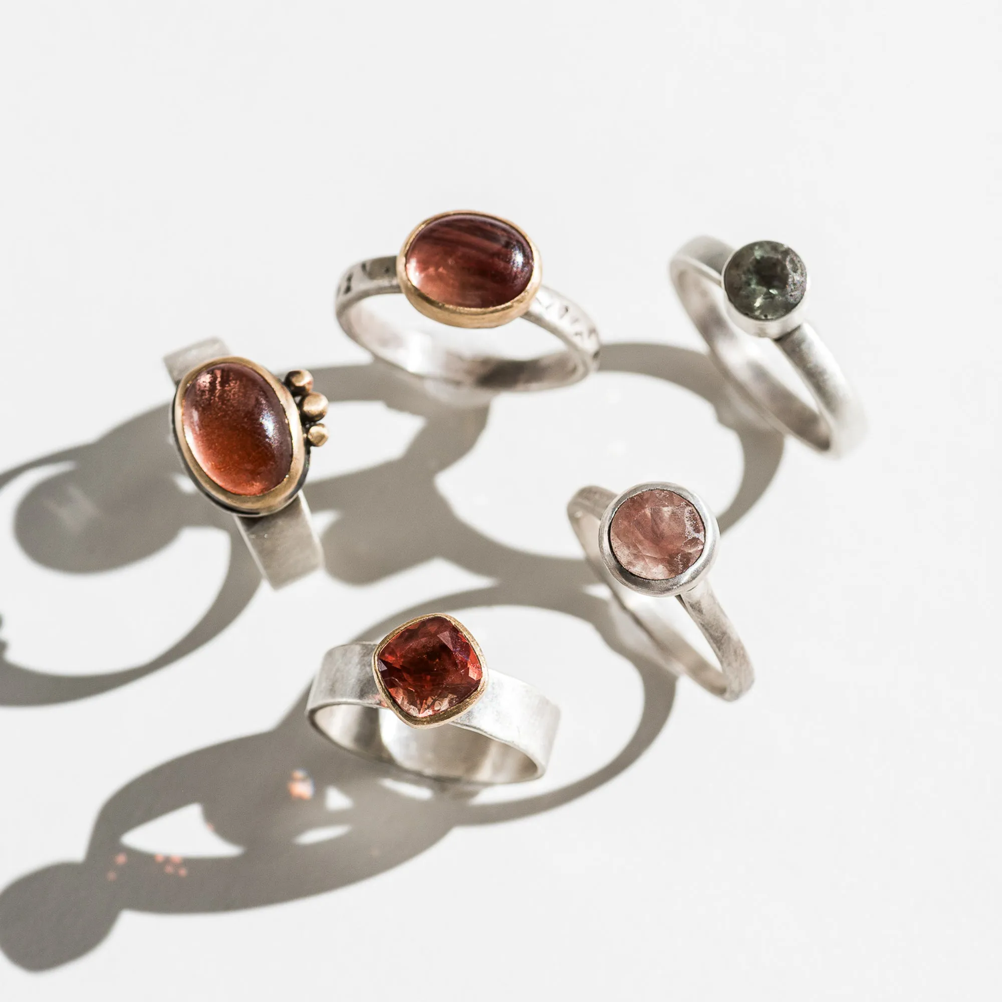 Green Oregon Sunstone Ring in Sterling Silver