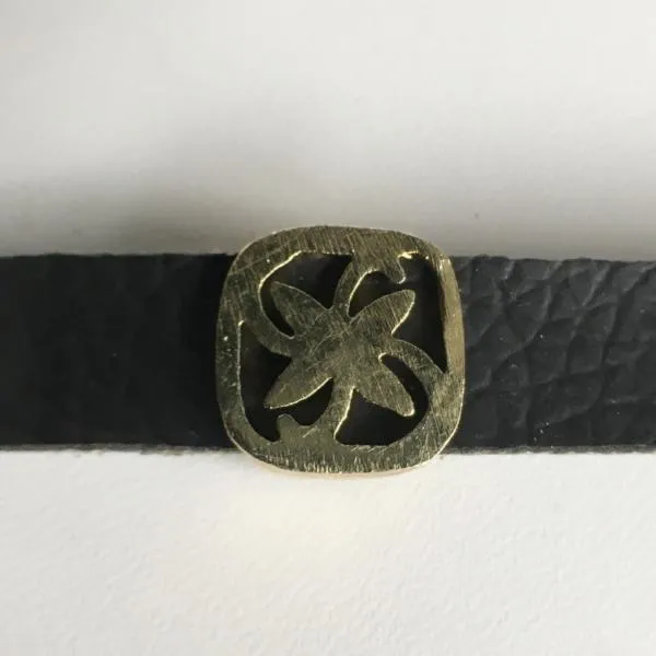 Green Python Leather Bracelet with Green Quartz Stone