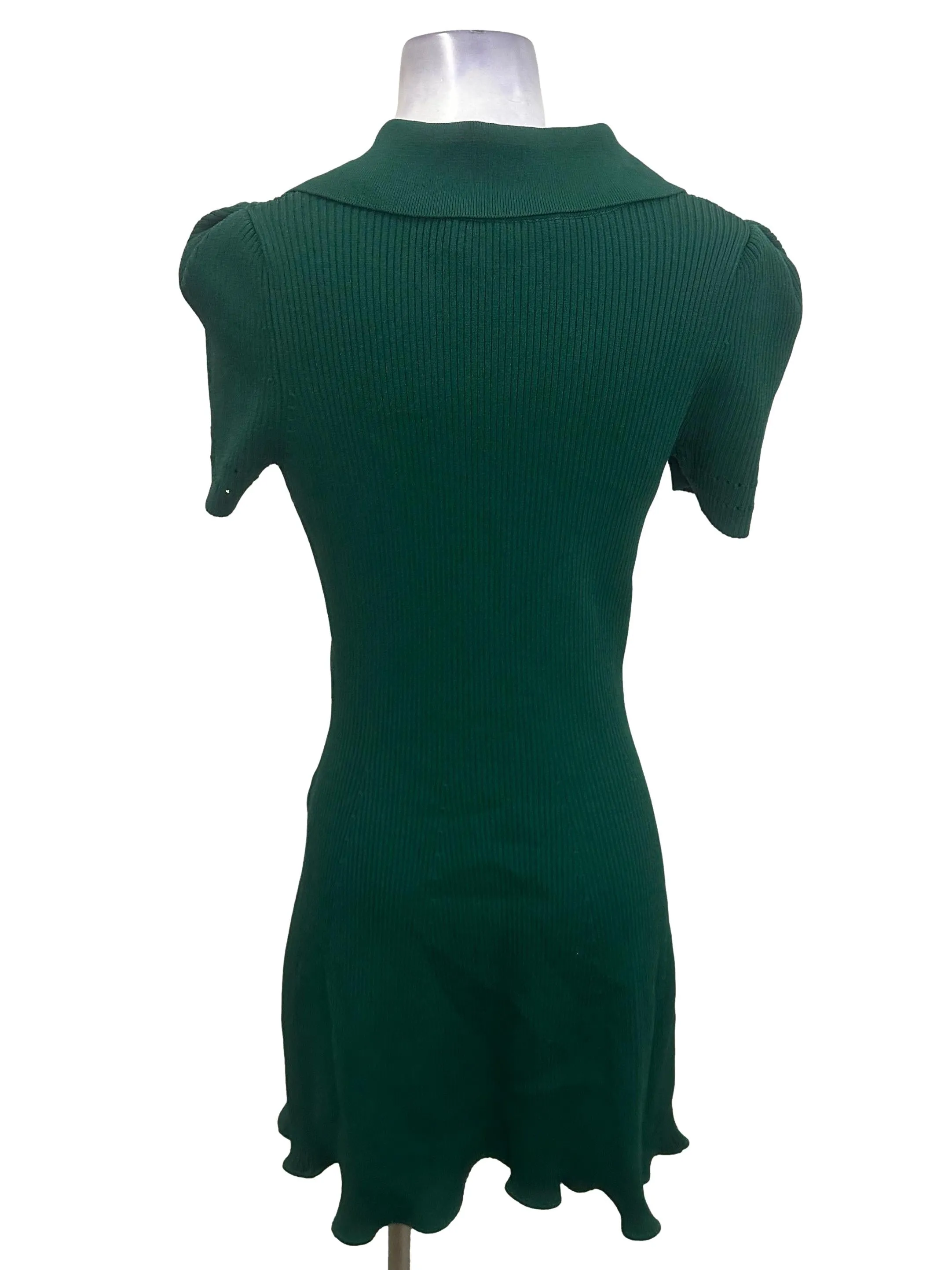 Green Ribbed Dress