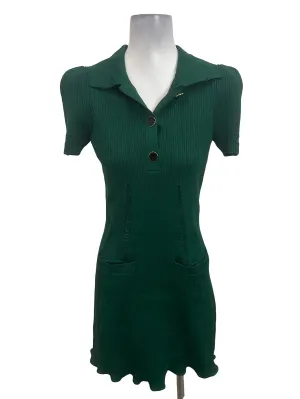 Green Ribbed Dress