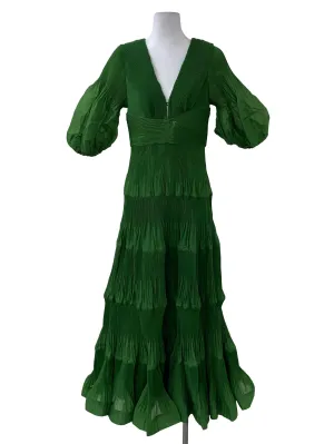 Green V-Neck Dress