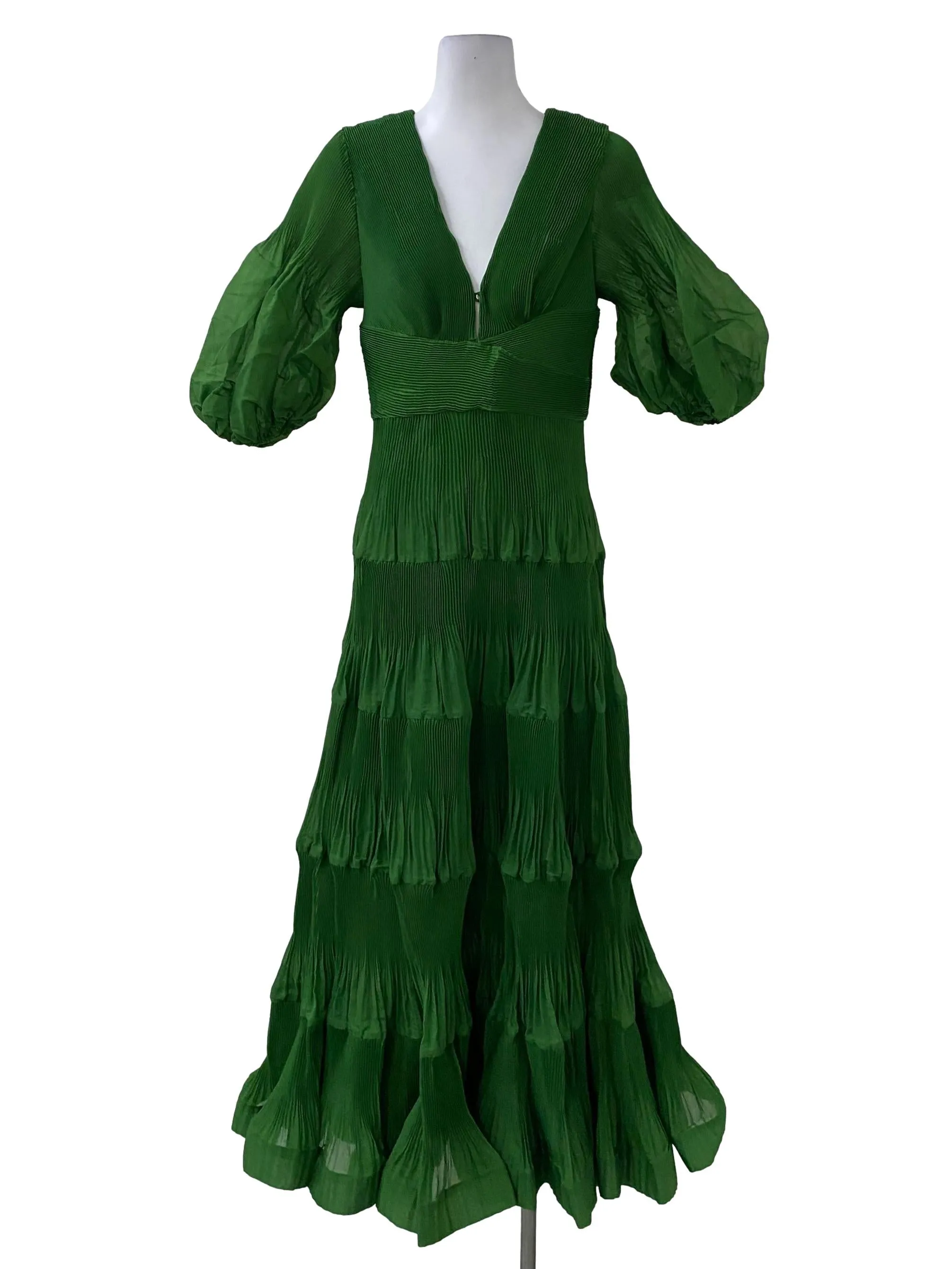Green V-Neck Dress