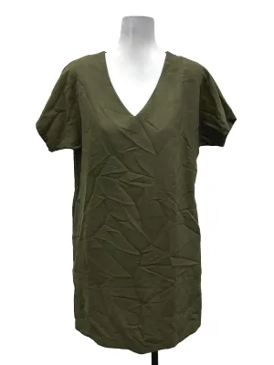 Green V-Neck Shift Dress OSN