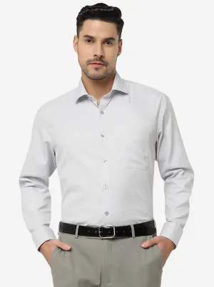 Grey Printed Slim Fit Formal Shirt | Greenfibre