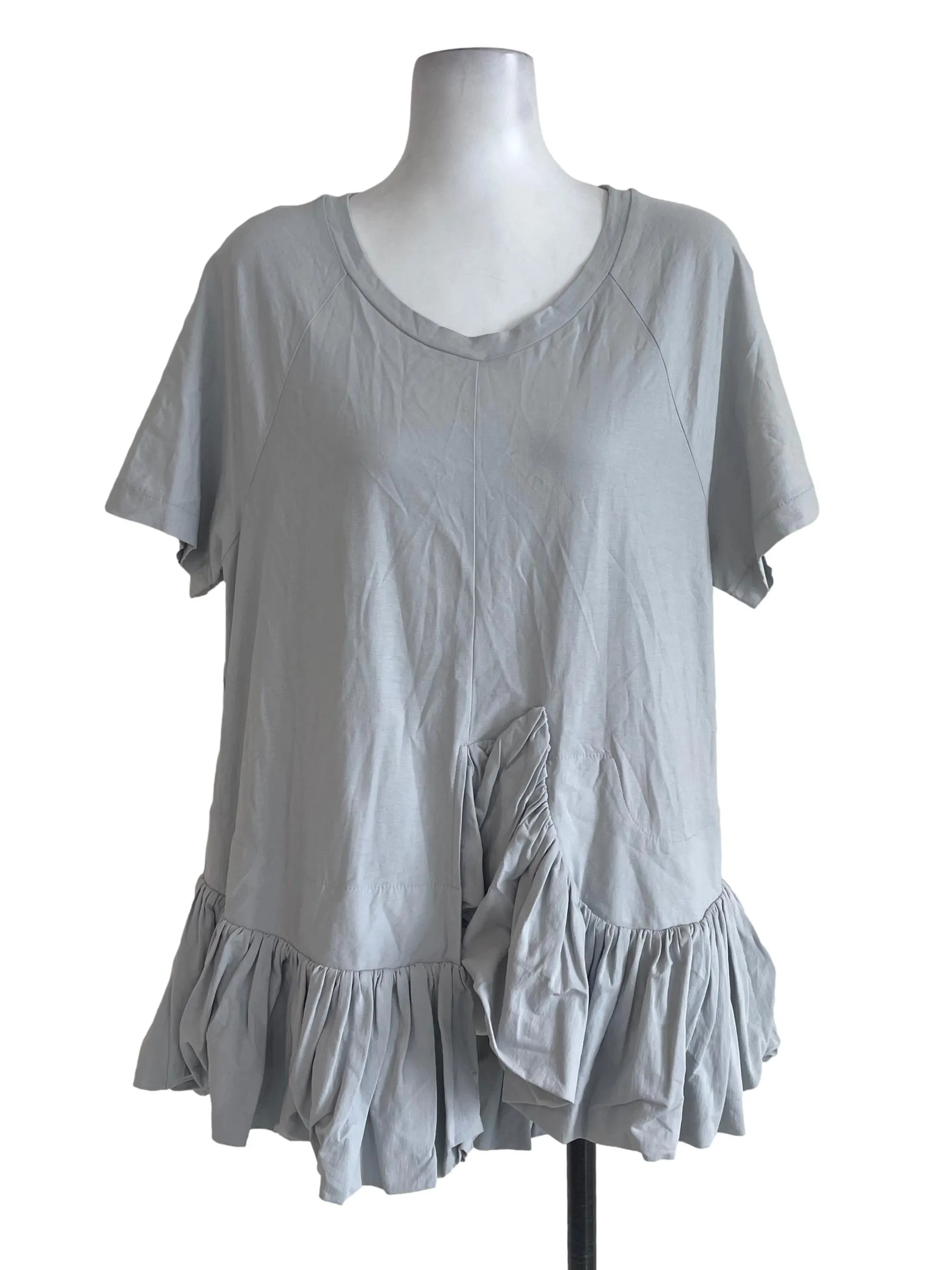Grey Ruffled Hem Dress