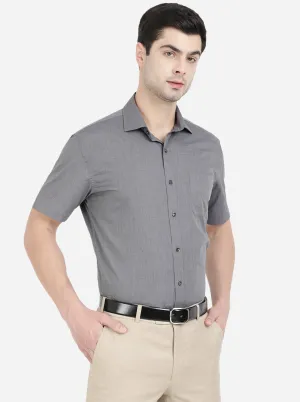 Grey Solid Regular Fit Formal Shirt | JadeBlue