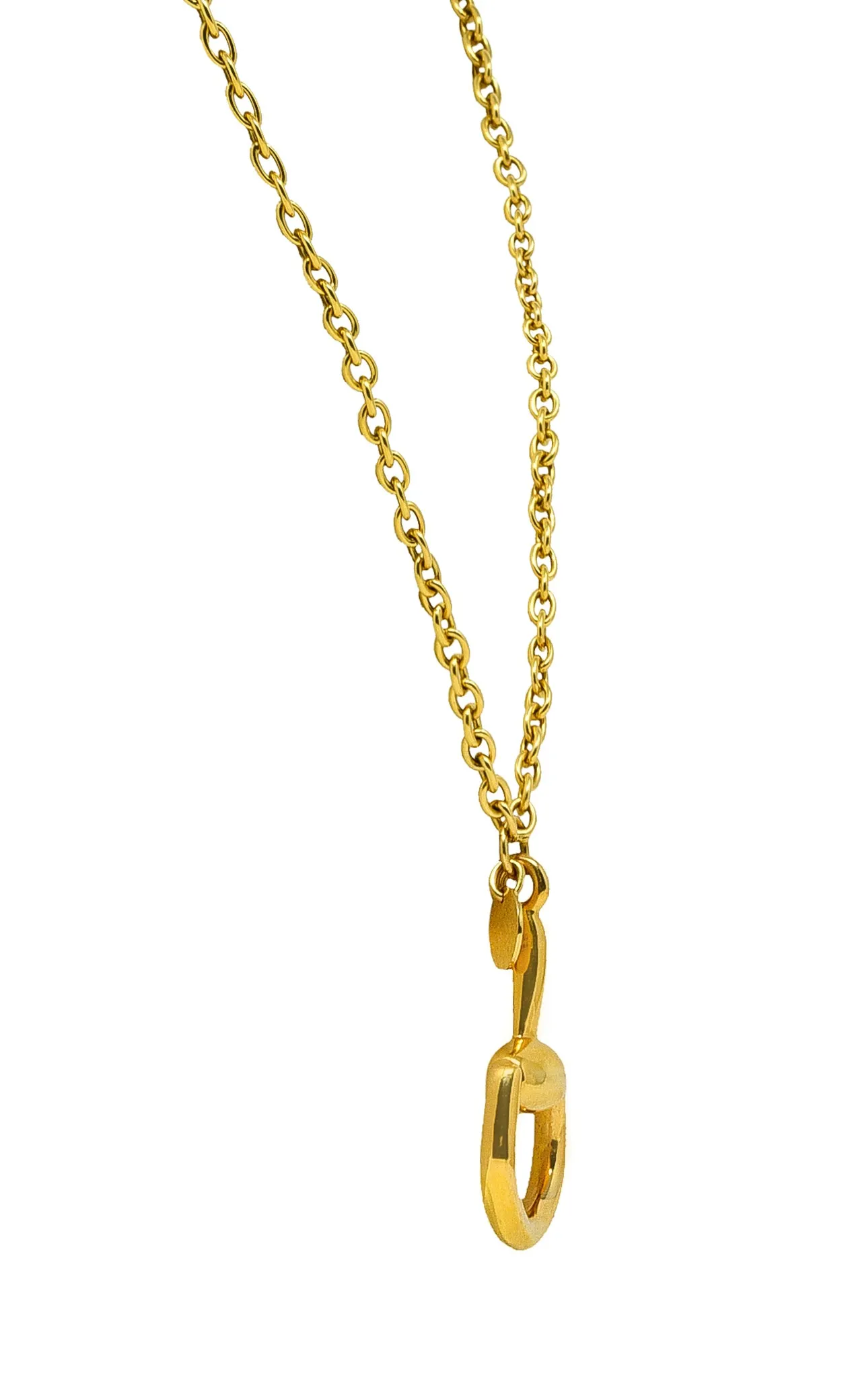 Gucci 18 Karat Yellow Gold Horsebit Pendant Vintage Necklace