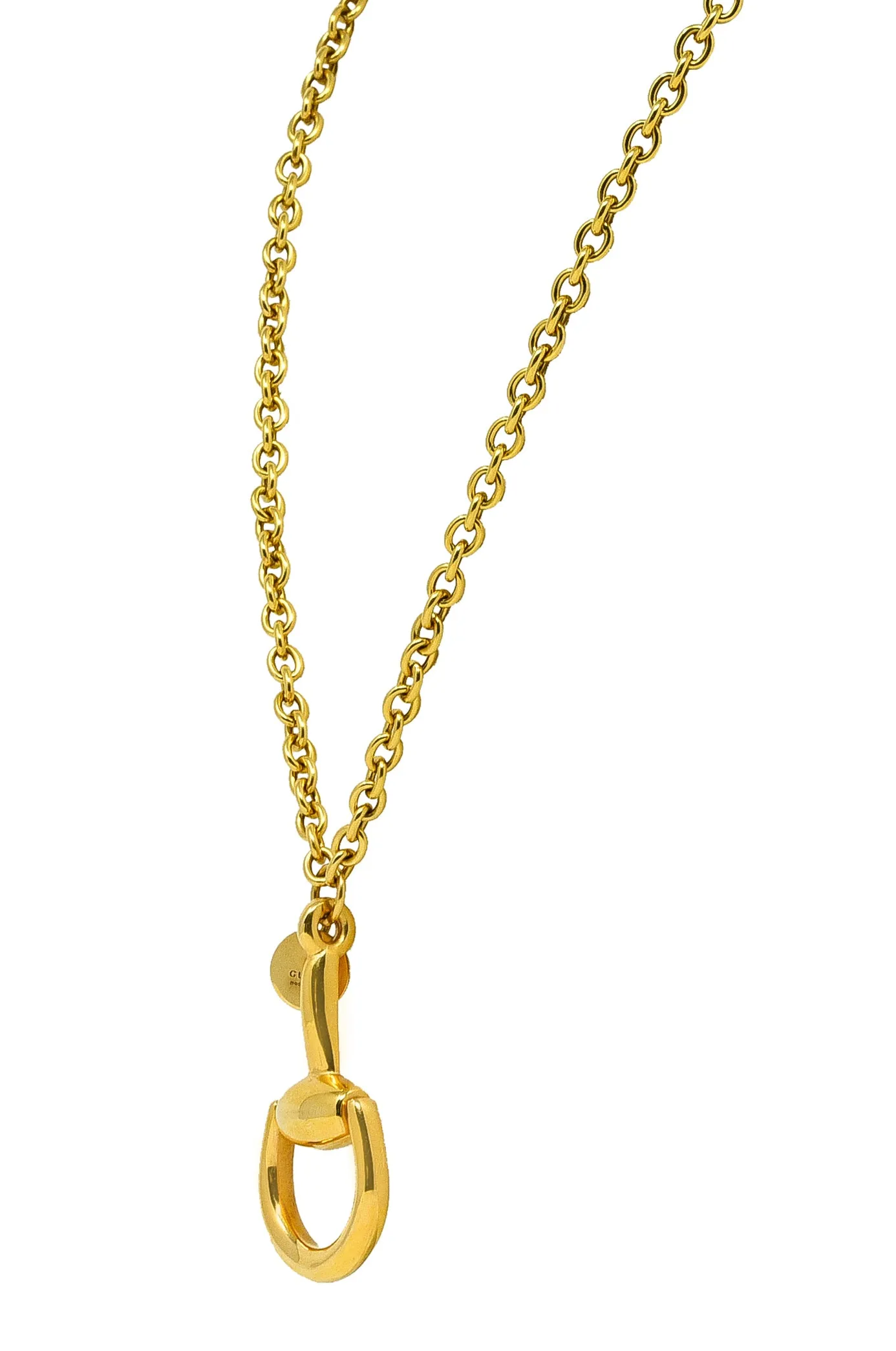 Gucci 18 Karat Yellow Gold Horsebit Pendant Vintage Necklace