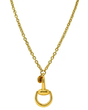 Gucci 18 Karat Yellow Gold Horsebit Pendant Vintage Necklace
