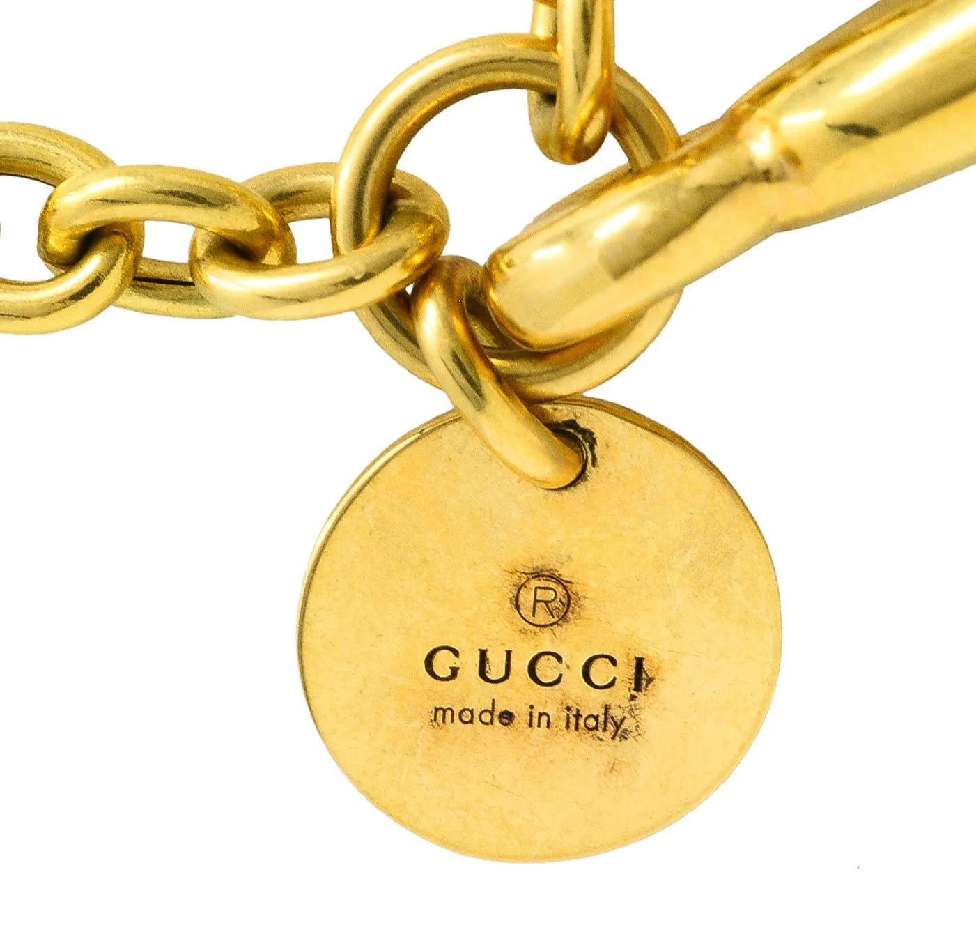 Gucci 18 Karat Yellow Gold Horsebit Pendant Vintage Necklace