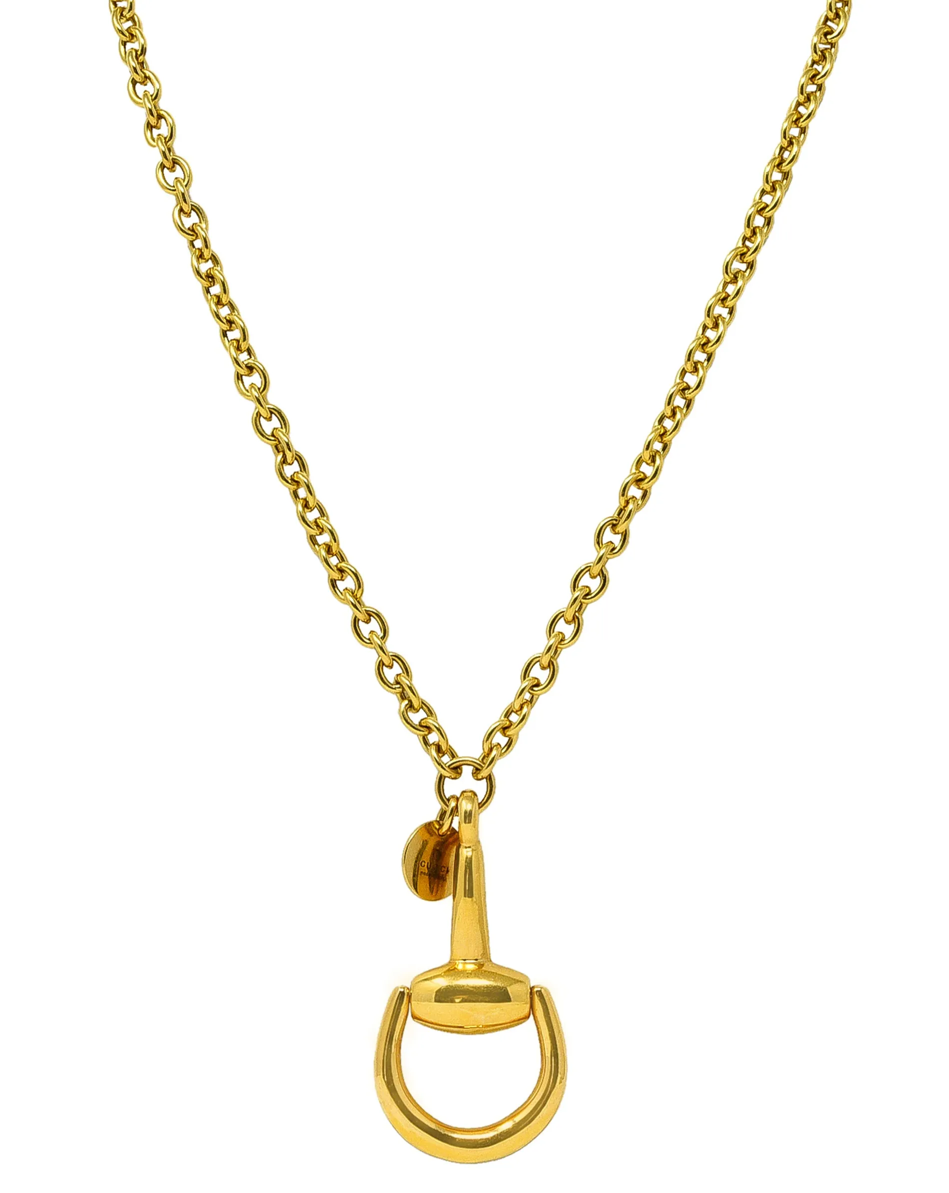 Gucci 18 Karat Yellow Gold Horsebit Pendant Vintage Necklace