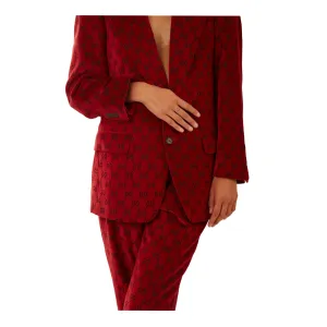 Gucci Red Velvet Logo Suit