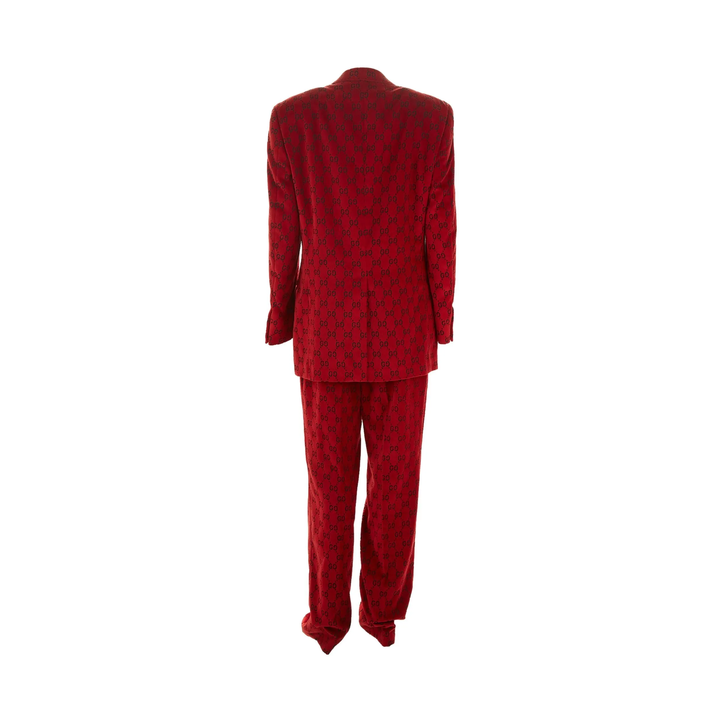 Gucci Red Velvet Logo Suit