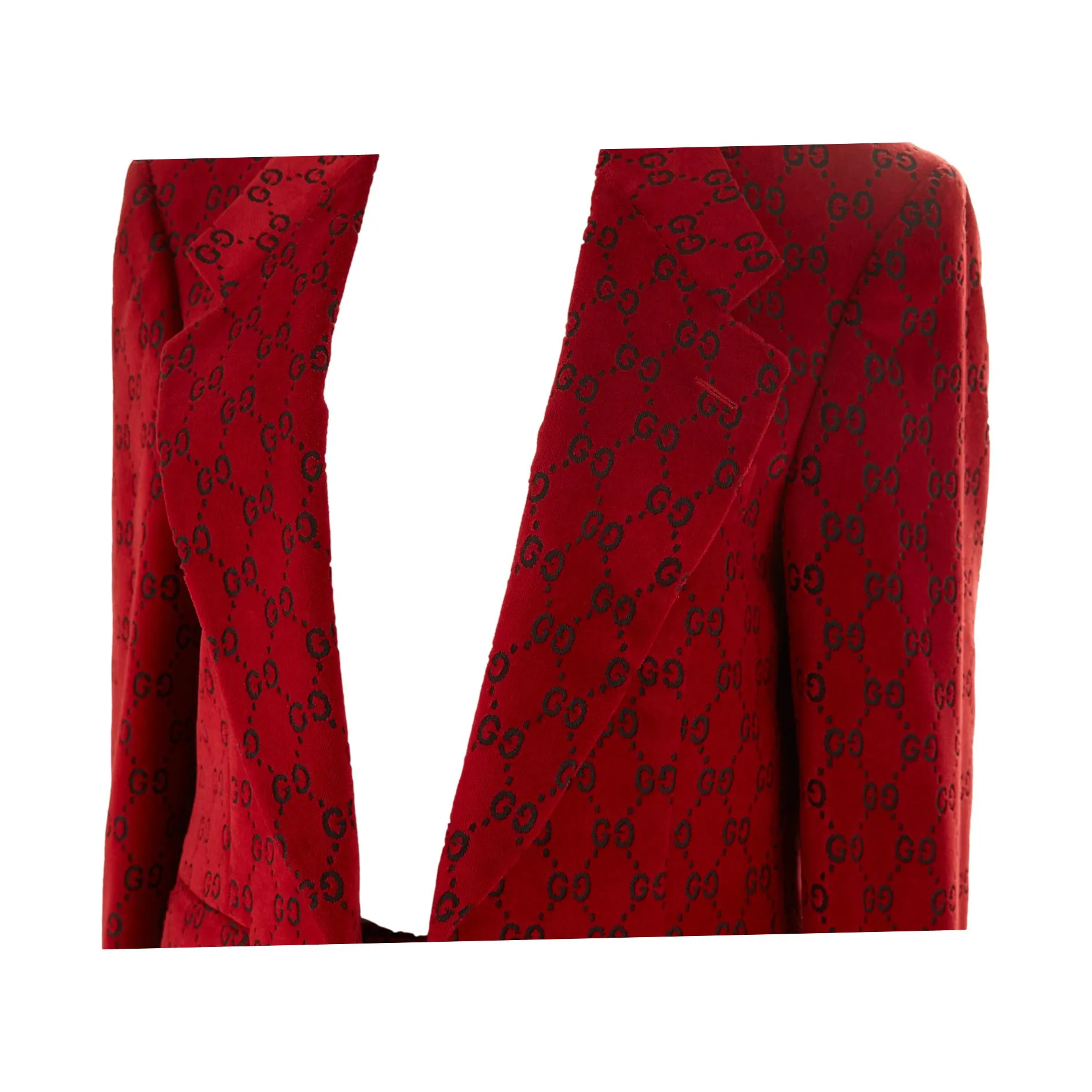 Gucci Red Velvet Logo Suit