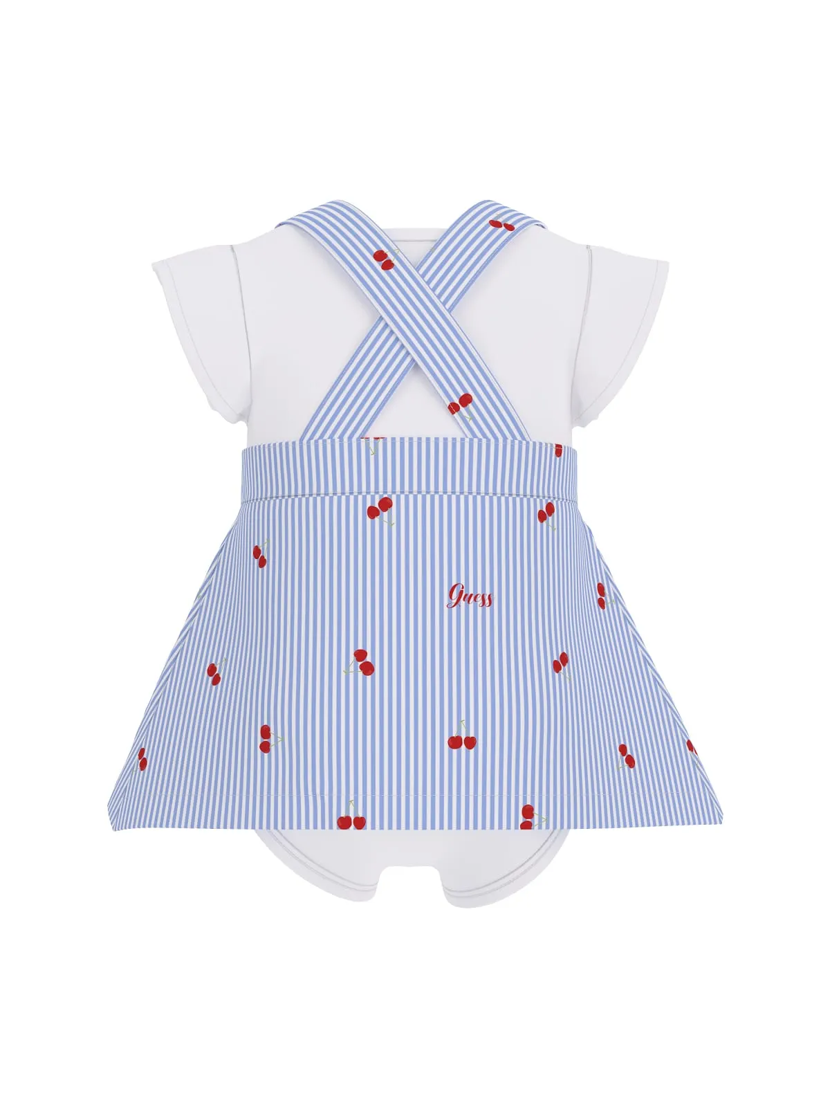Guess Baby Girls Short Sleeve Body and Striped Dress Set