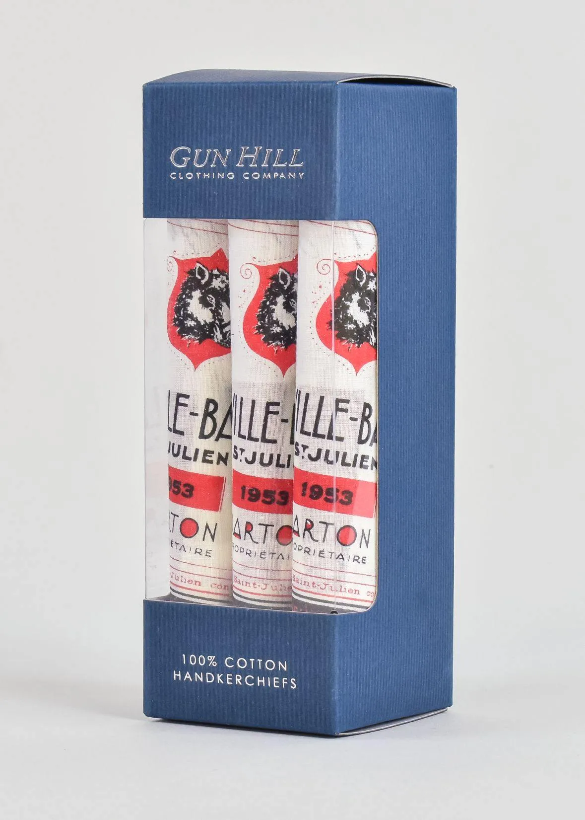 Gun Hill Handkerchief - Champagne Labels - 3pk with gift box