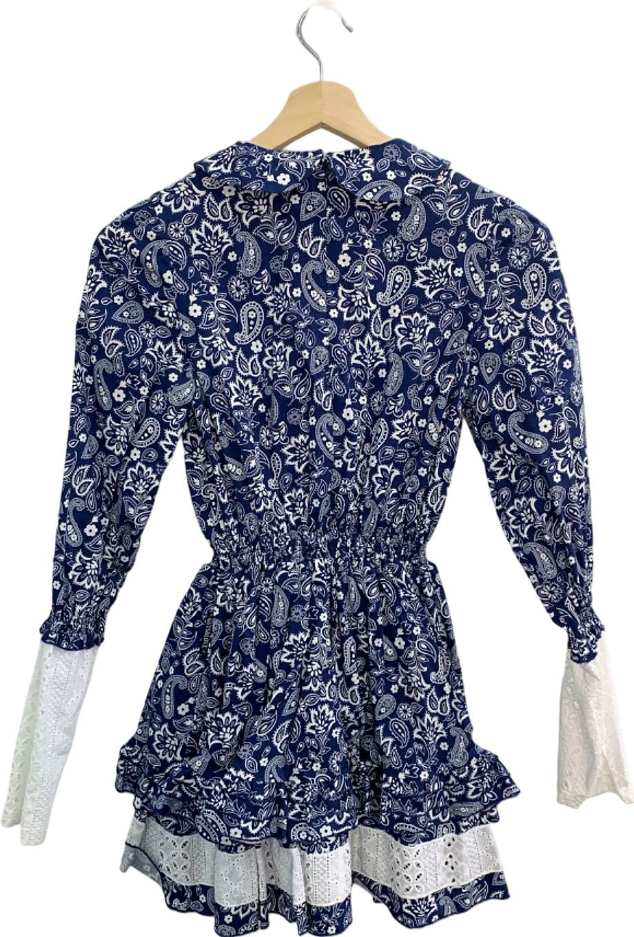 Guts & Love Blue Paisley Print Mini Dress UK S