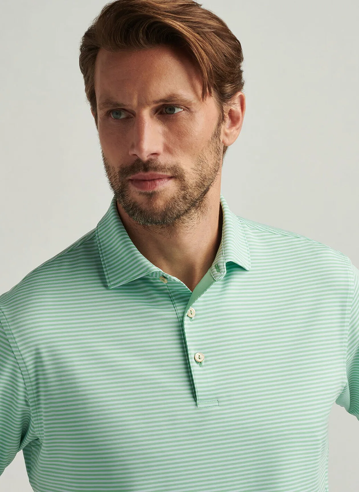 Hales Performance Jersey Polo by Peter Millar - Pear Tart