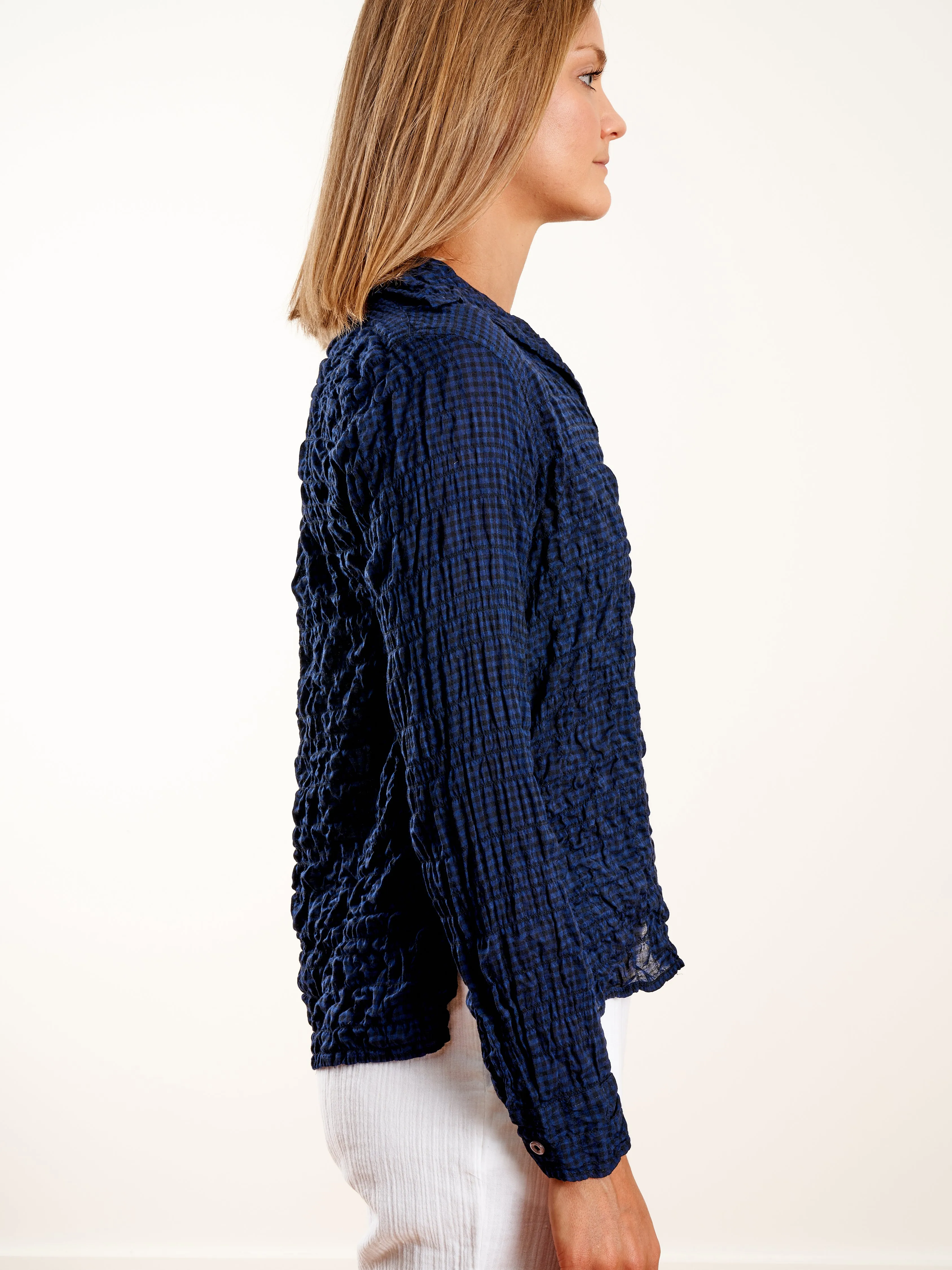 hampton pullover -  black/navy check
