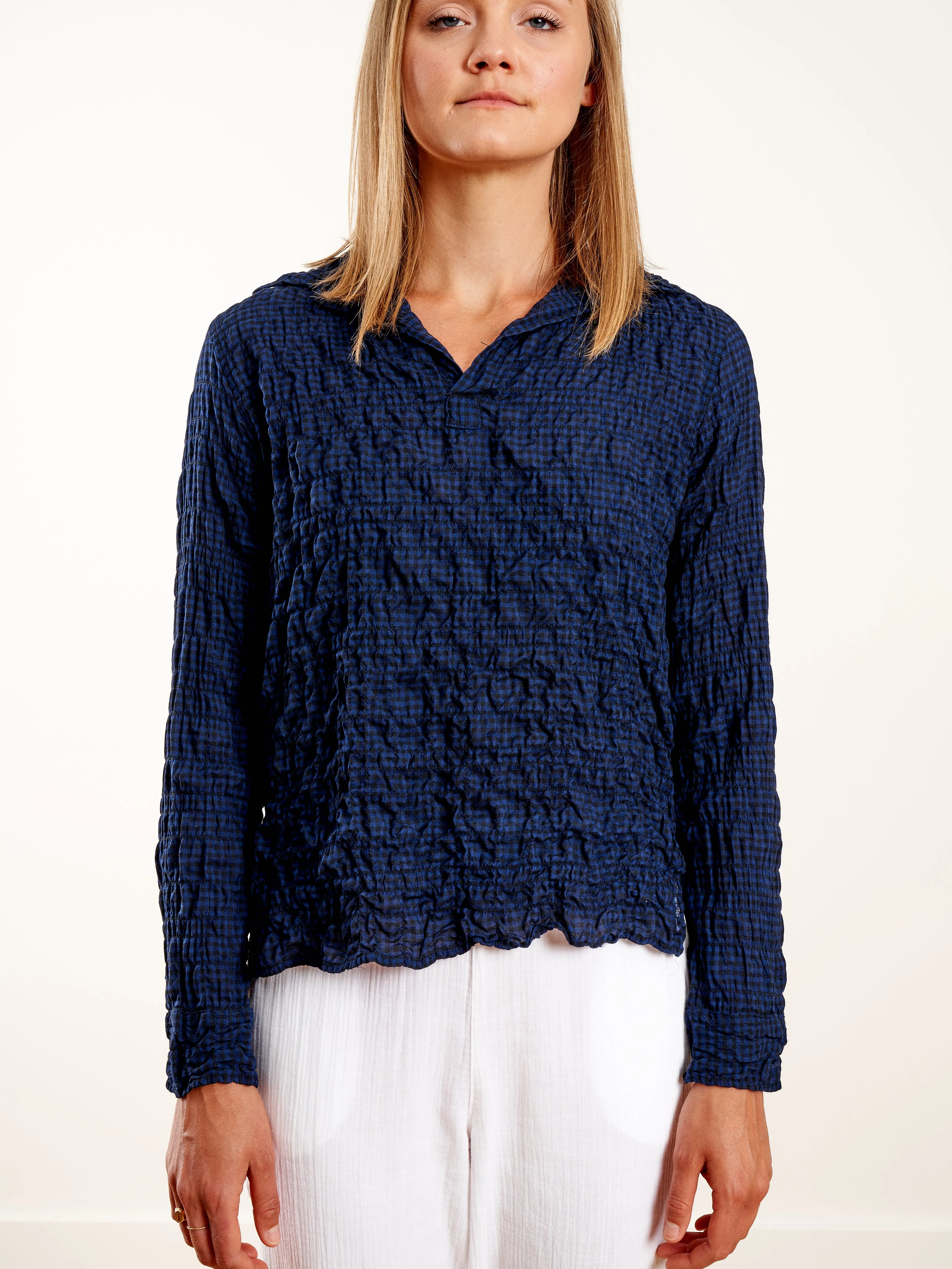 hampton pullover -  black/navy check