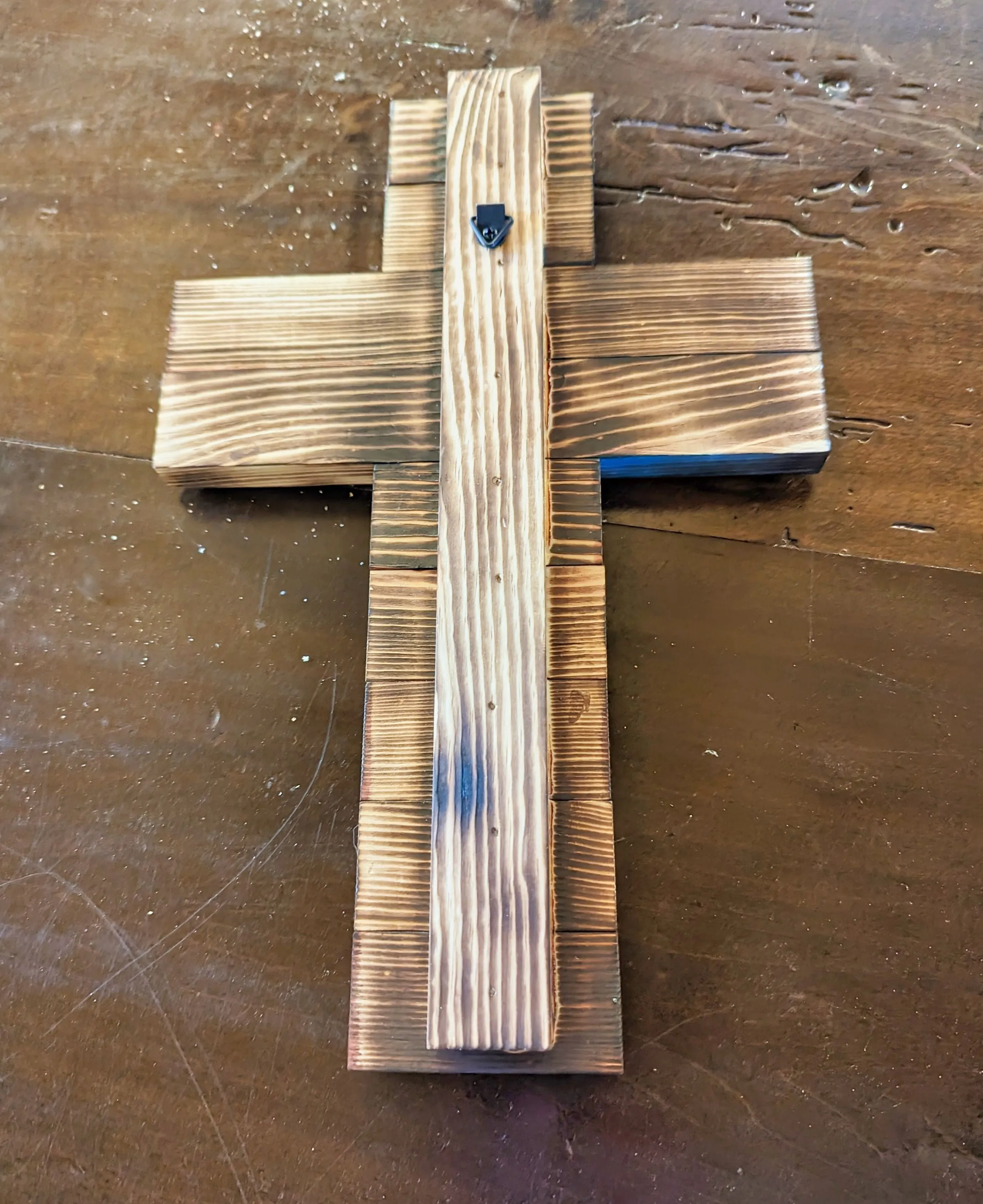 Handmade Cross with American Flag
