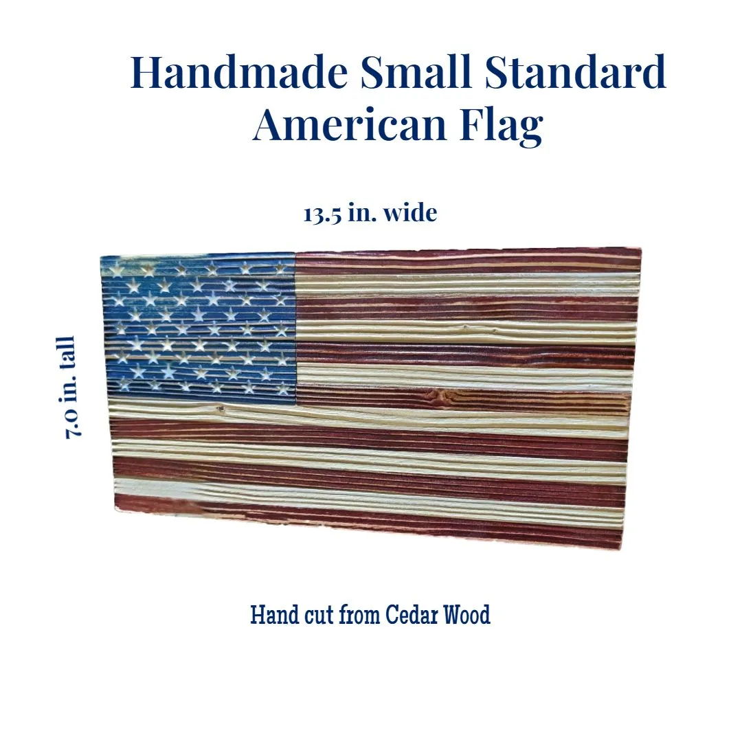 Handmade Small Standard American Flag 13.5" x 7"