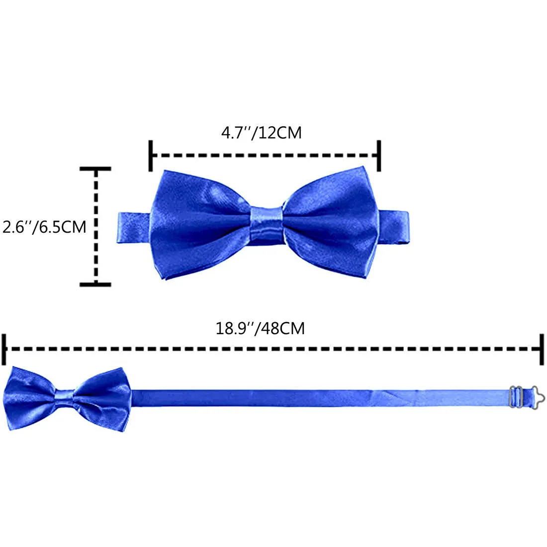 Hanerdun Mens Satin Bow Ties Pre-Tied Formal Neckties Wedding Party Adjustable Bowties
