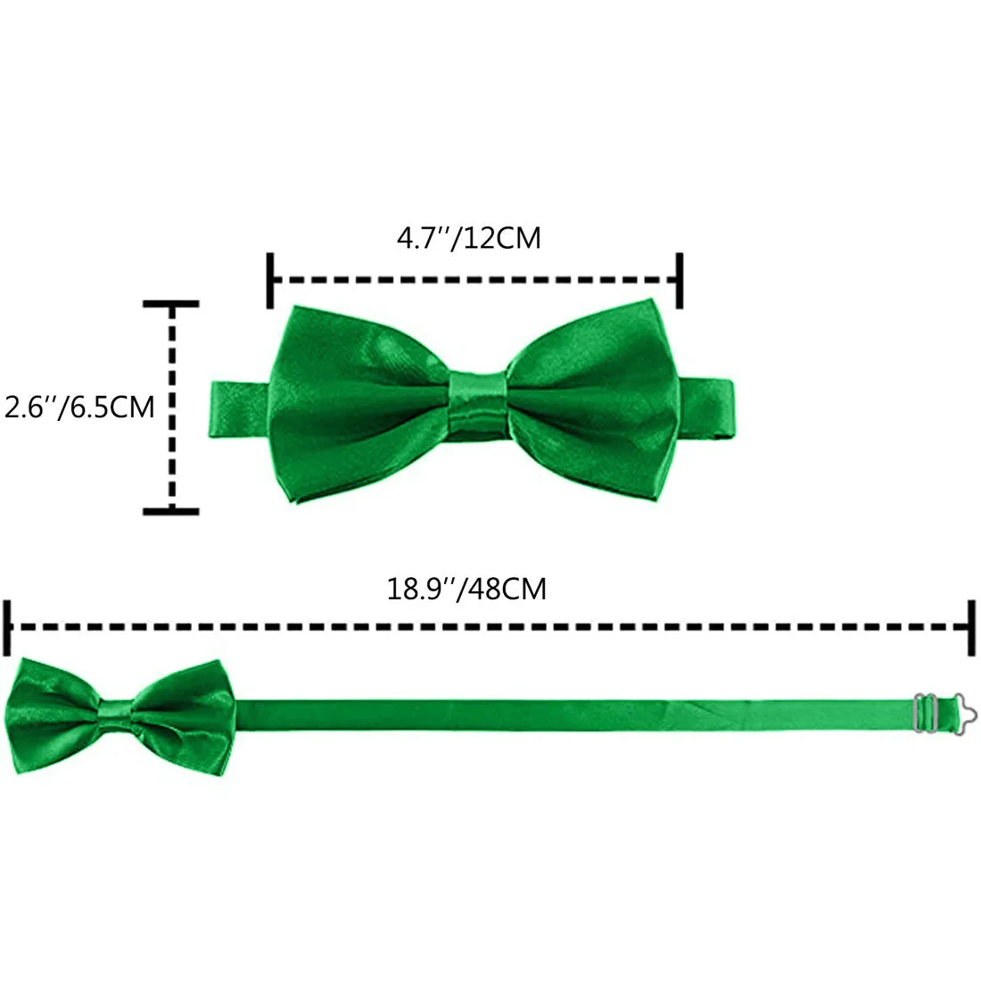 Hanerdun Mens Satin Bow Ties Pre-Tied Formal Neckties Wedding Party Adjustable Bowties