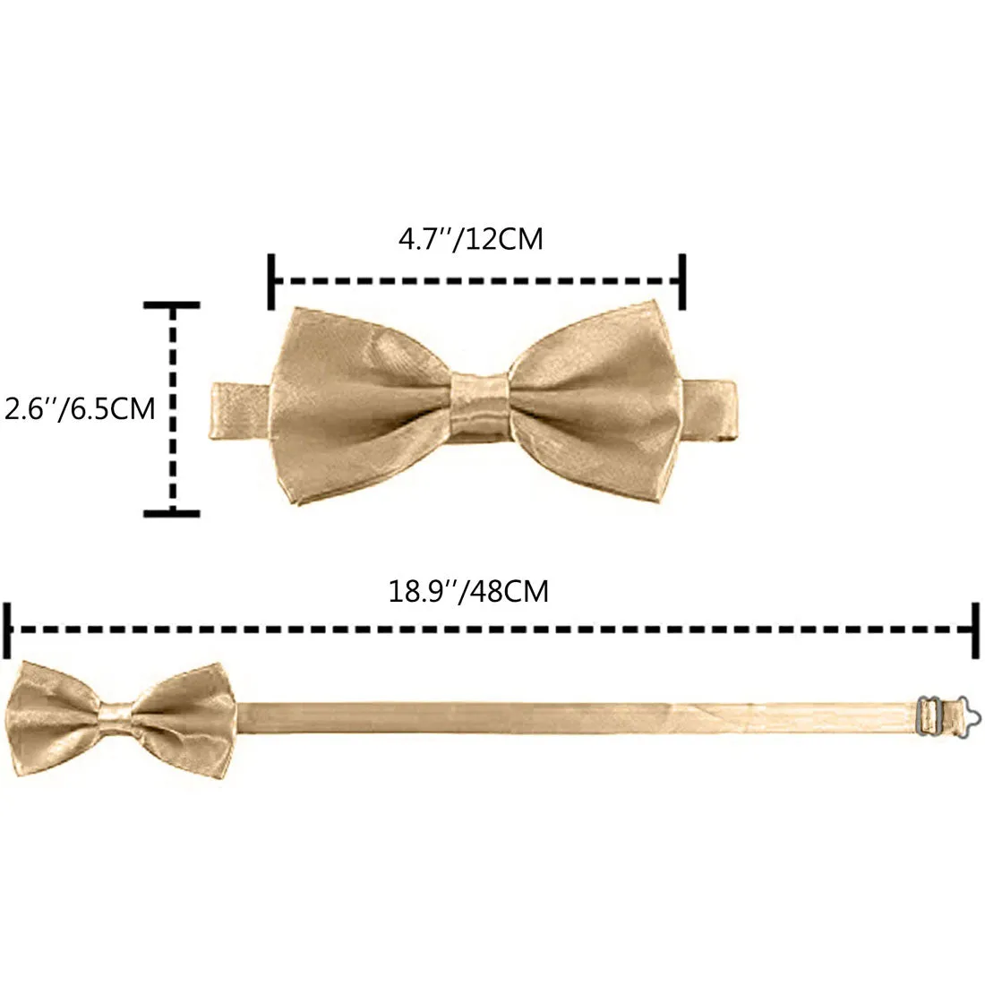 Hanerdun Mens Satin Bow Ties Pre-Tied Formal Neckties Wedding Party Adjustable Bowties