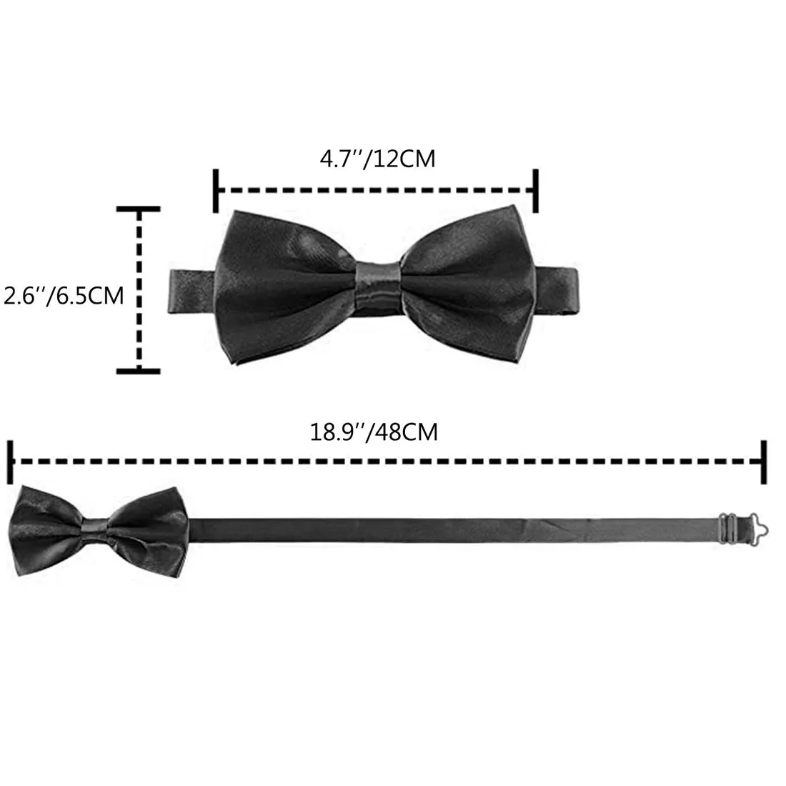 Hanerdun Mens Satin Bow Ties Pre-Tied Formal Neckties Wedding Party Adjustable Bowties