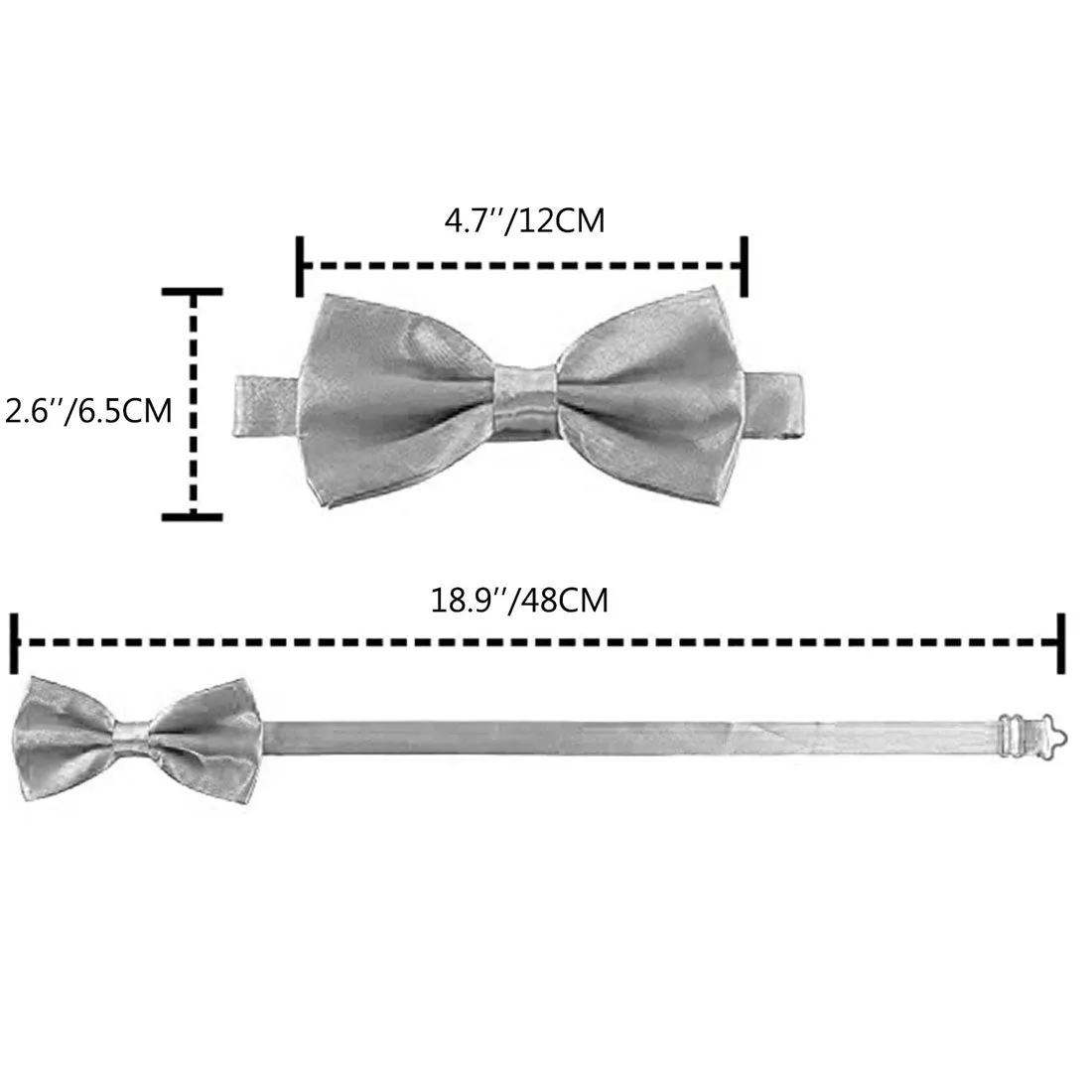 Hanerdun Mens Satin Bow Ties Pre-Tied Formal Neckties Wedding Party Adjustable Bowties