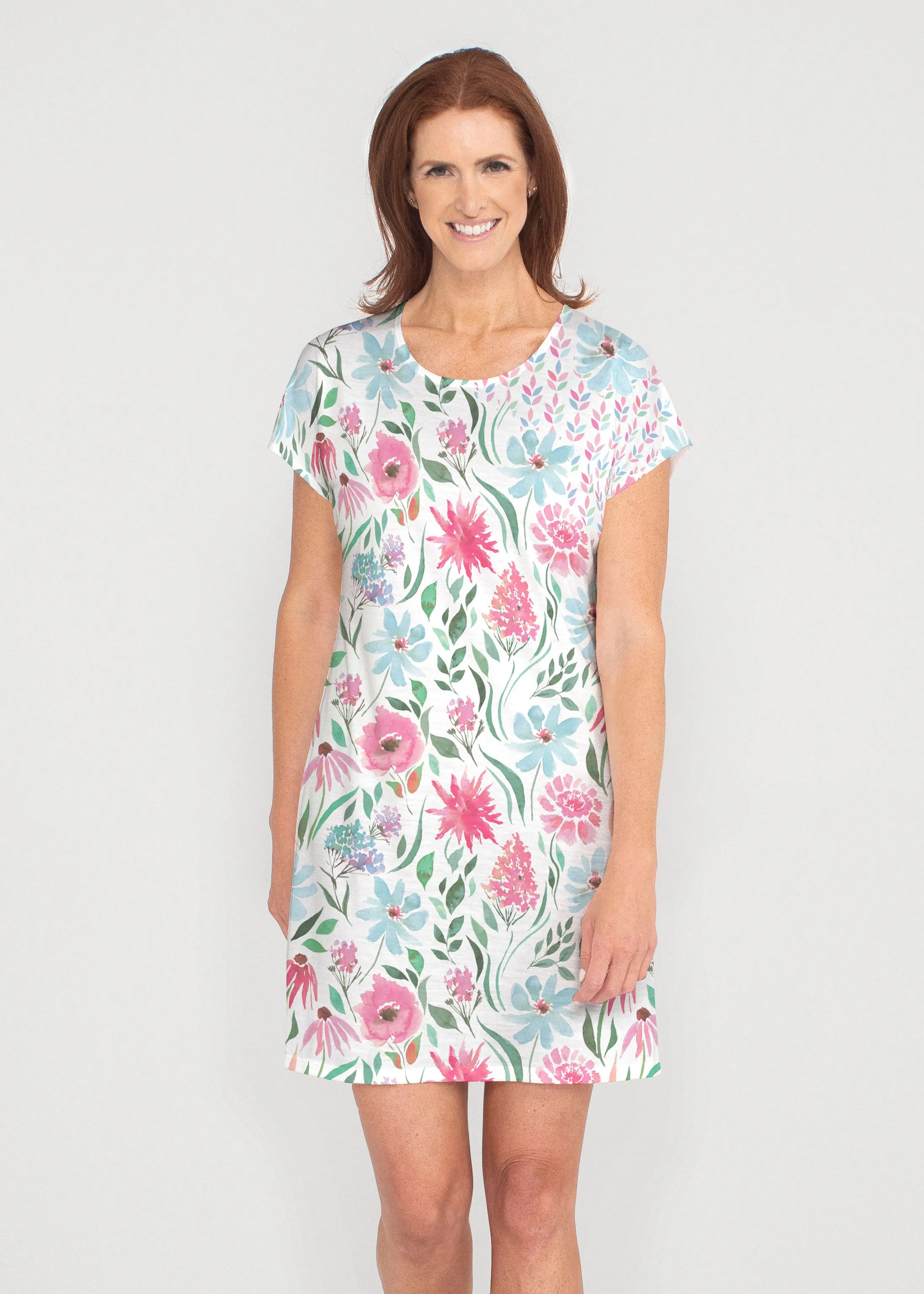 Hello Dolly (8038) ~ French Terry Short Sleeve Crew Dress
