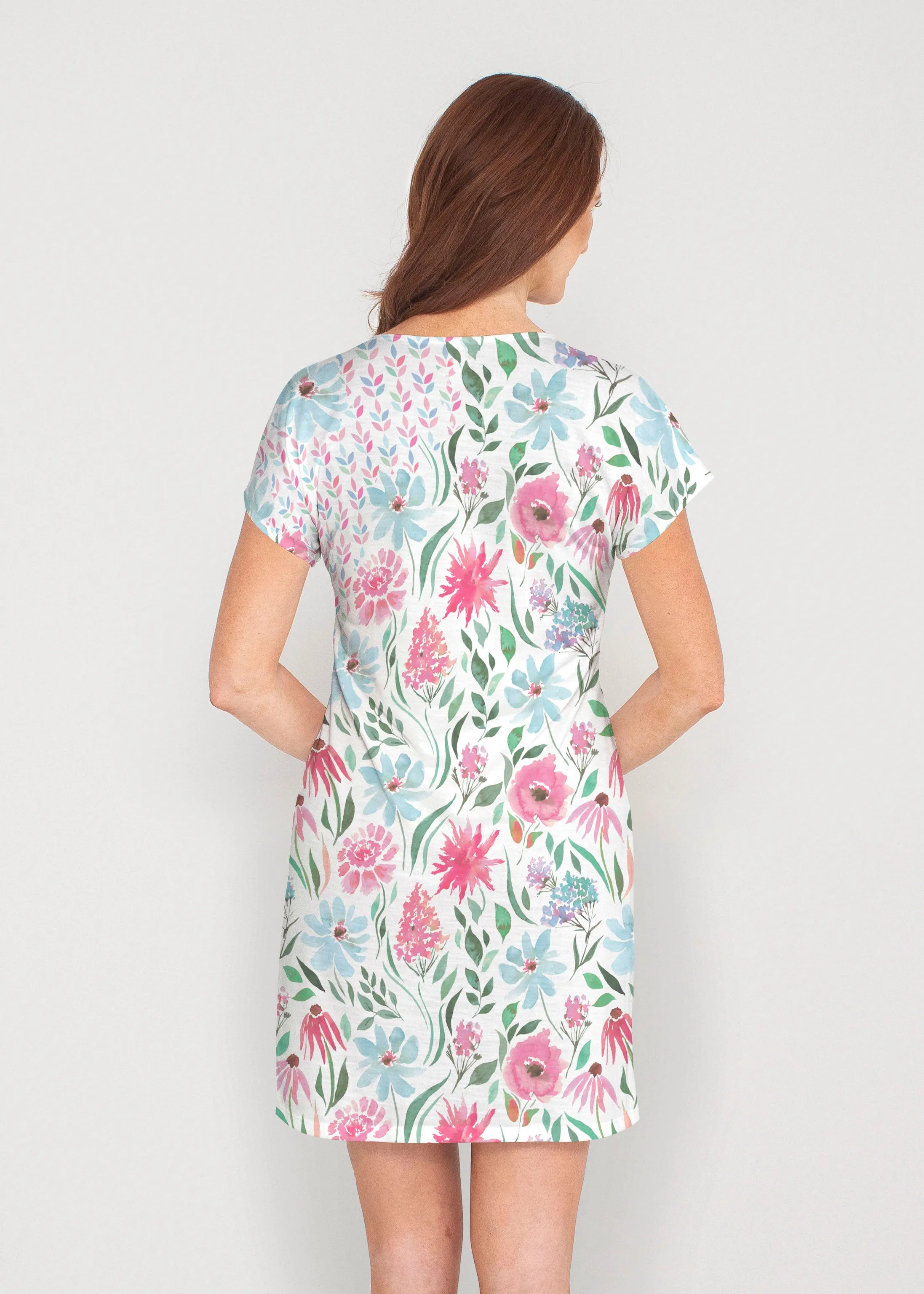 Hello Dolly (8038) ~ French Terry Short Sleeve Crew Dress