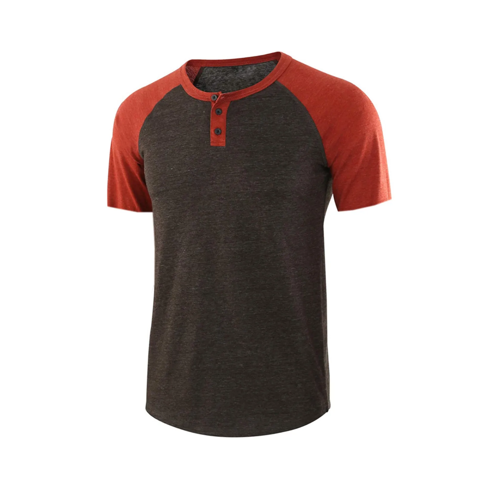 HENLEY NECK RAGLAN GRAPHIC TEE