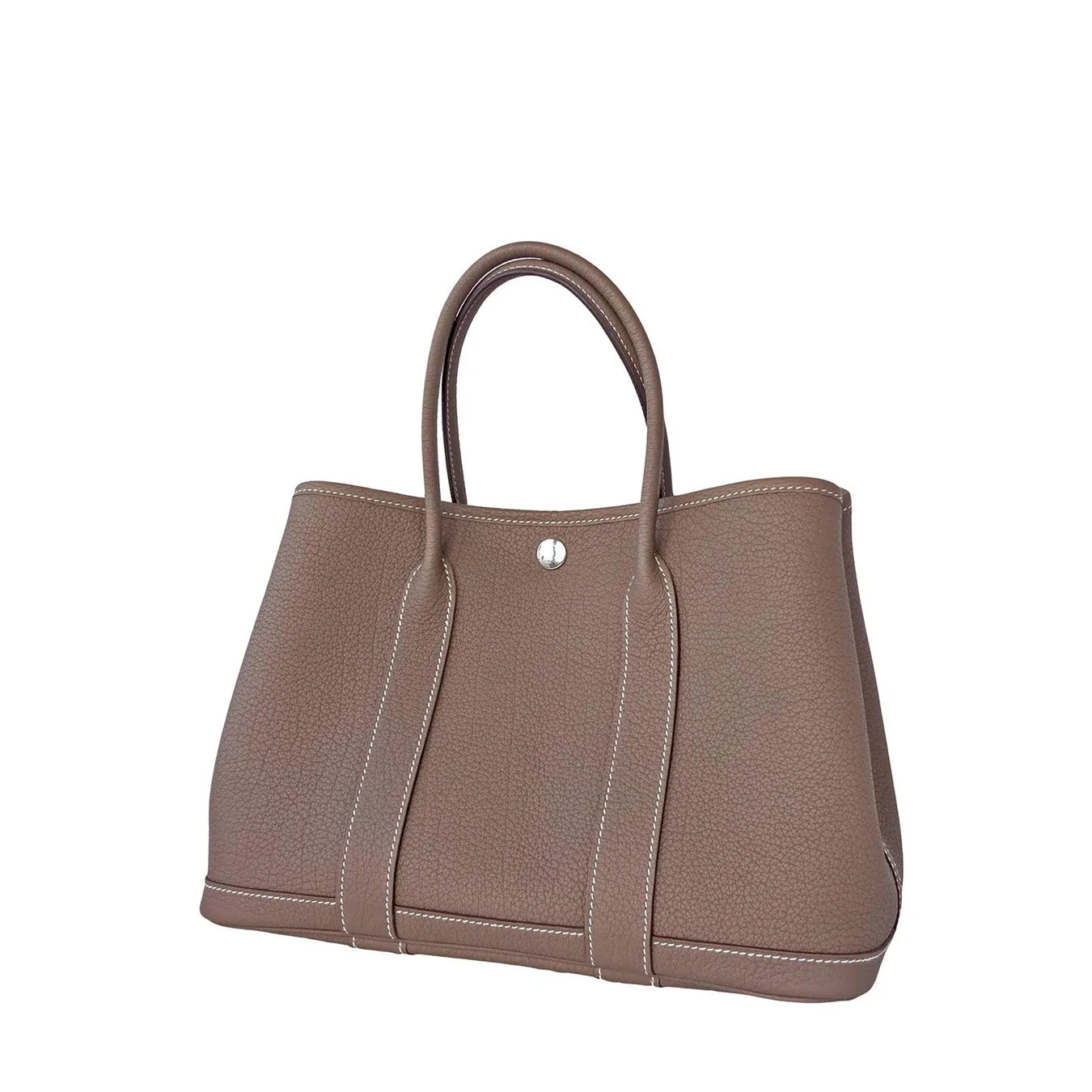 Hermes Etoupe TPM Leather Garden Party Tres Petite Modele Tote Bag 30cm Rare