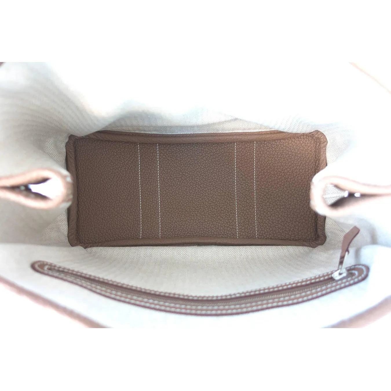 Hermes Etoupe TPM Leather Garden Party Tres Petite Modele Tote Bag 30cm Rare