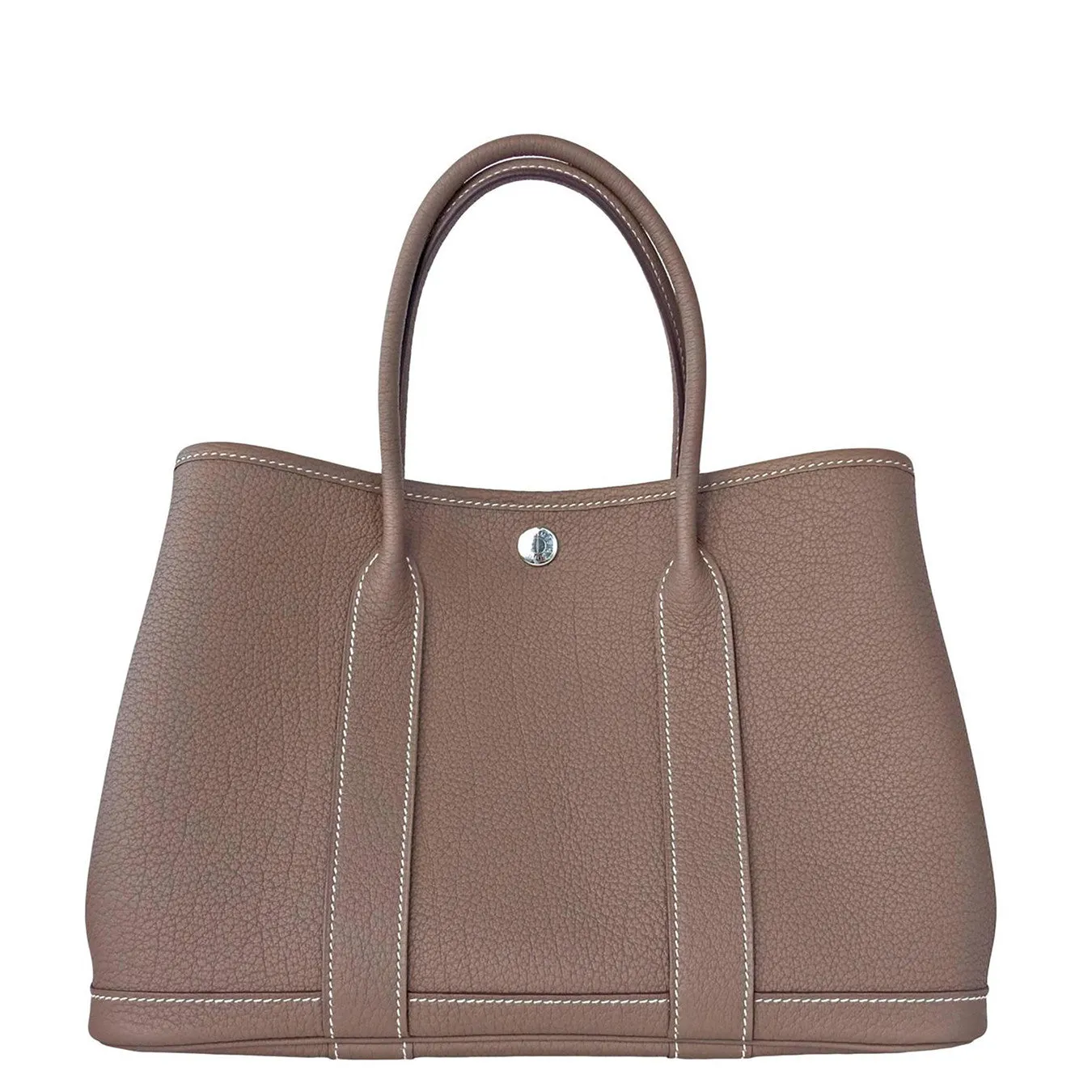 Hermes Etoupe TPM Leather Garden Party Tres Petite Modele Tote Bag 30cm Rare