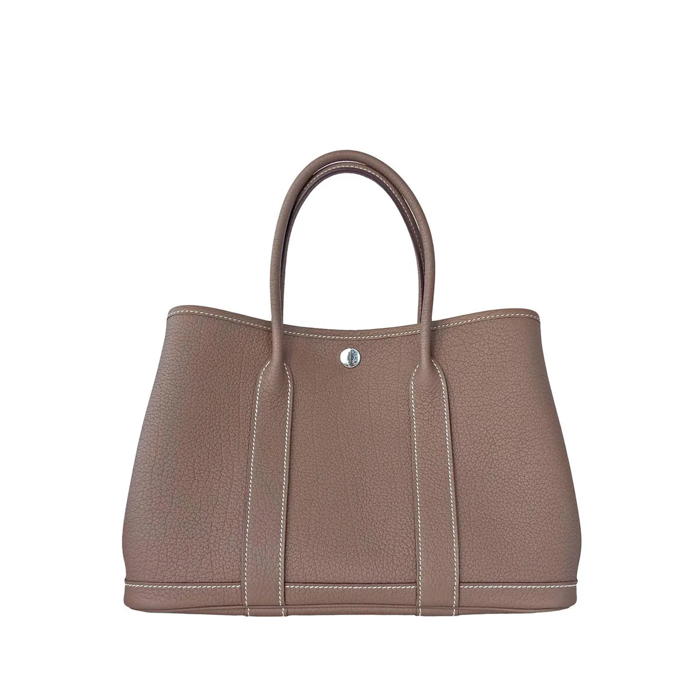 Hermes Etoupe TPM Leather Garden Party Tres Petite Modele Tote Bag 30cm Rare