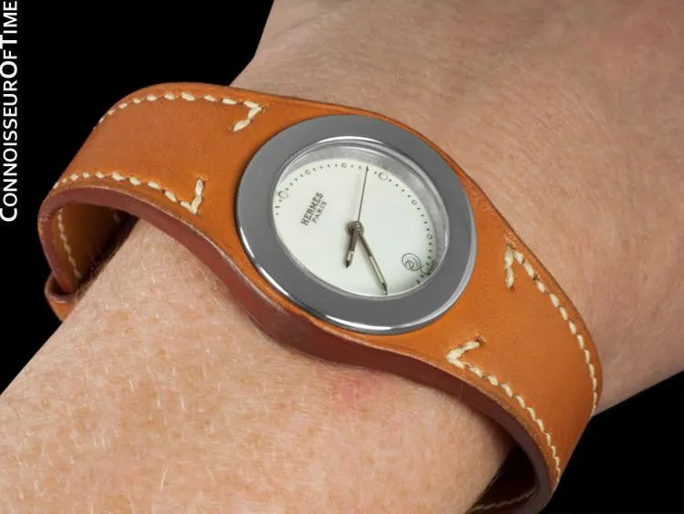 Hermes Harnais Ladies Watch - Stainless Steel & Hermes Leather