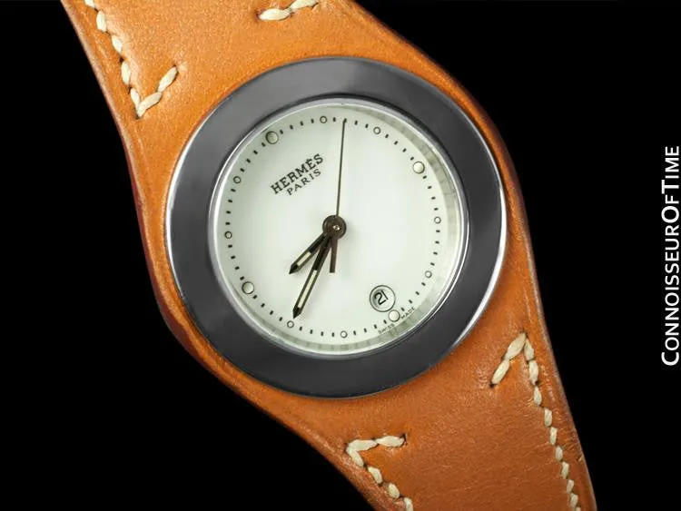 Hermes Harnais Ladies Watch - Stainless Steel & Hermes Leather