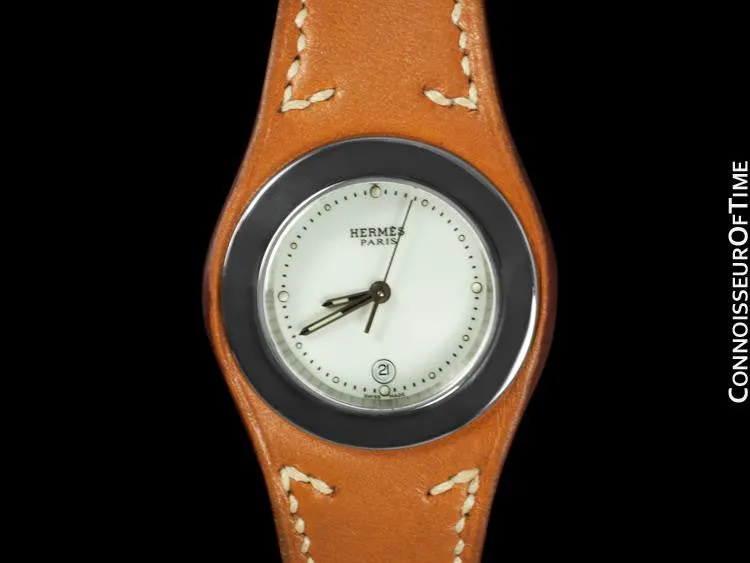 Hermes Harnais Ladies Watch - Stainless Steel & Hermes Leather