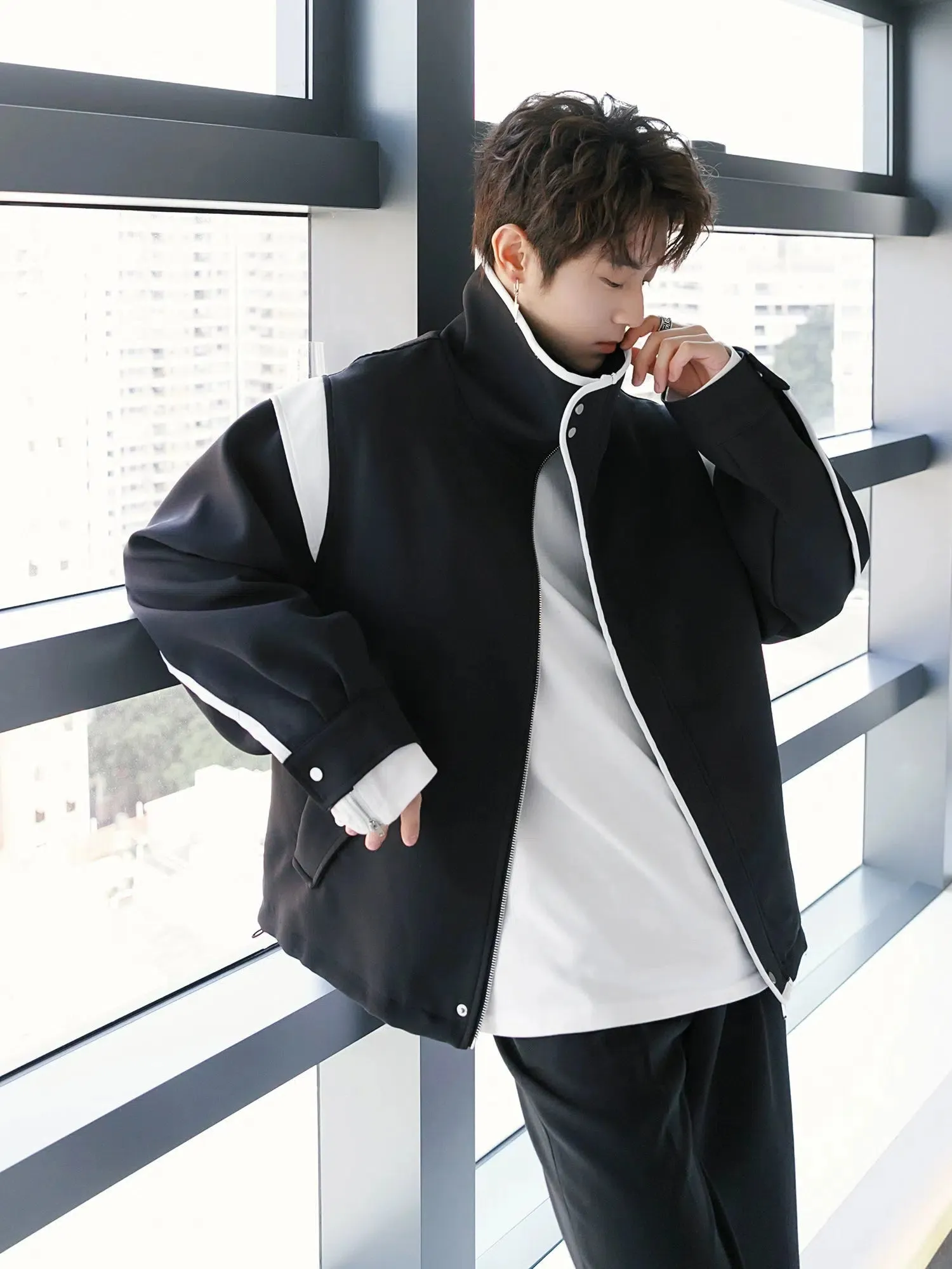 High-Collar Casual Jacket
