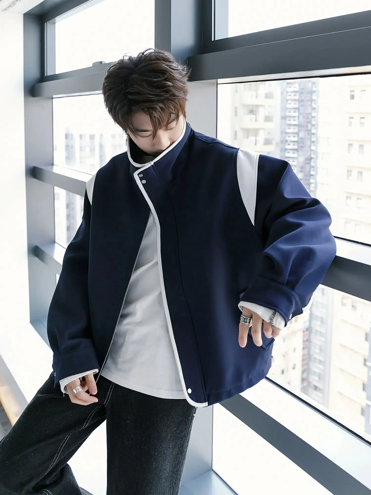High-Collar Casual Jacket