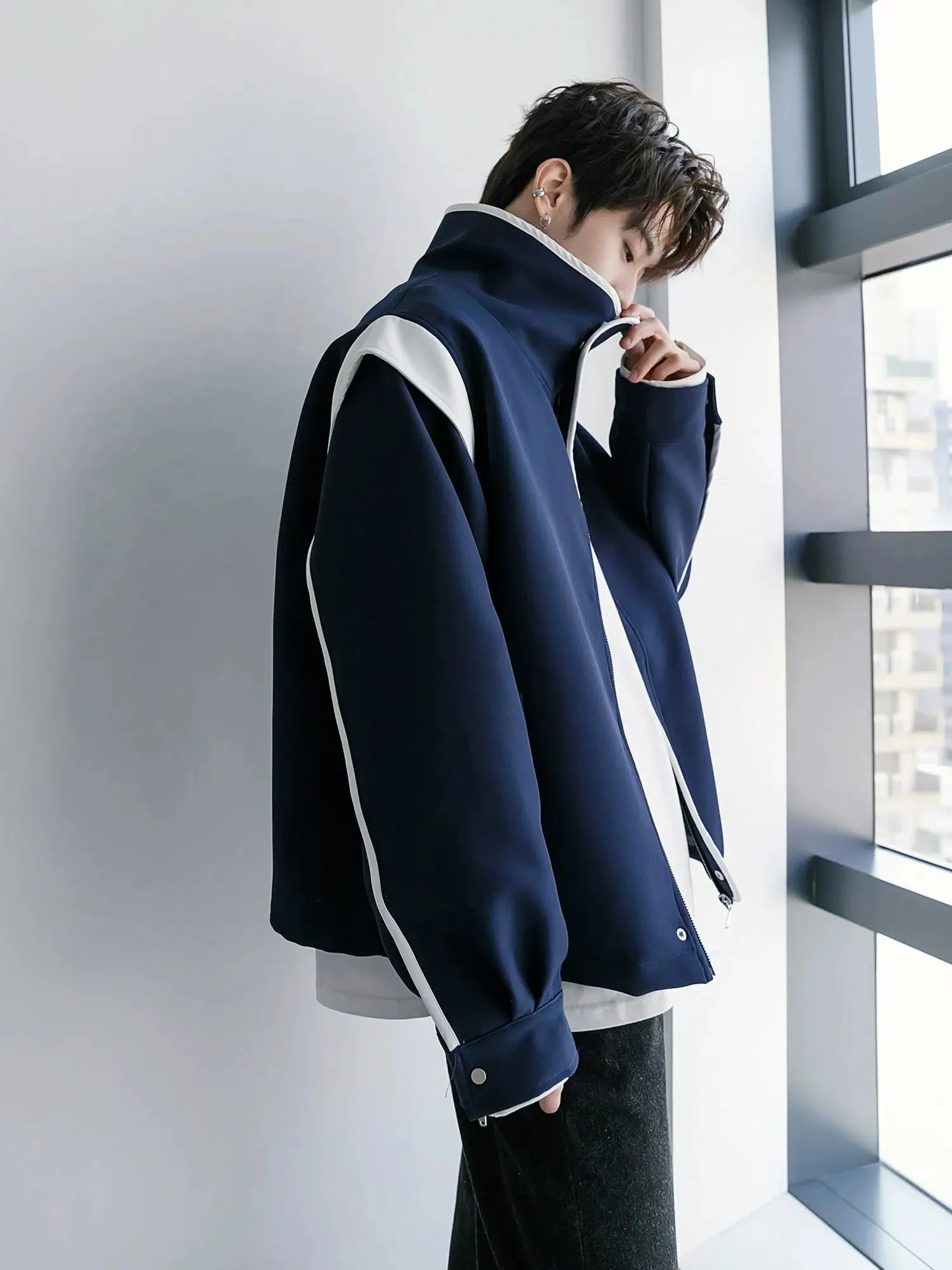 High-Collar Casual Jacket