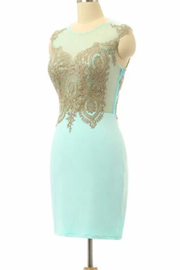 High Quality Sleeveless Short Sheath Mint Homecoming Dress TR0067
