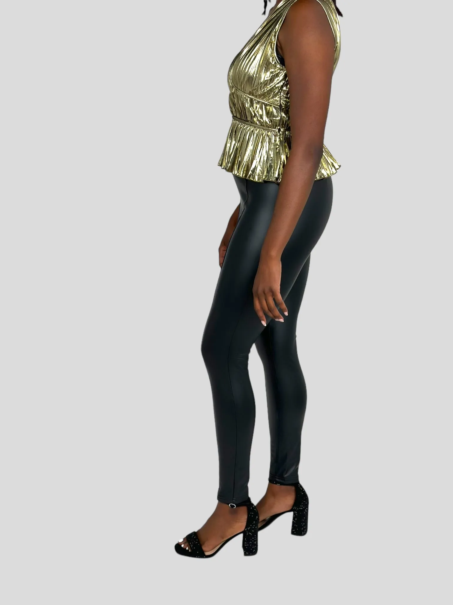 High Rise Leather Leggings