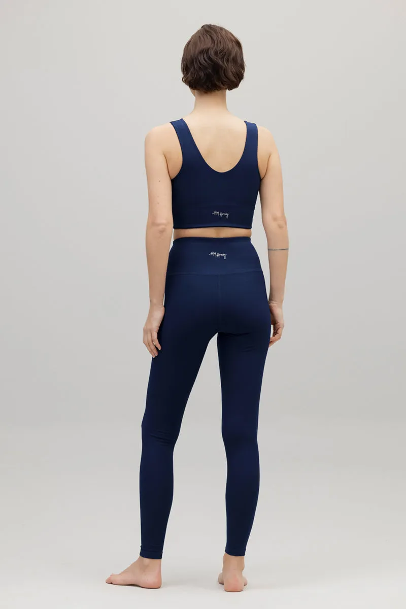 High-Waist Leggings Ripped Blue Depth