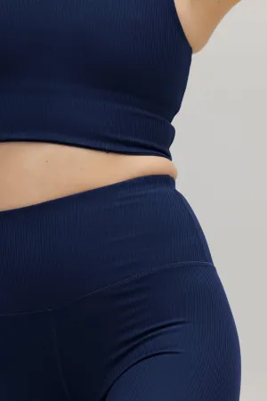 High-Waist Leggings Ripped Blue Depth